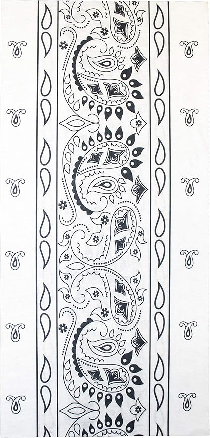 $averPak BodyForge & InsectGuard - Permethrin Treated Mosquitoes, Flies, Ticks & More Insect Repellent Tube Bandanna Neck Gaiter Headband (White Paisley)
