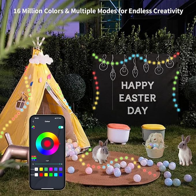 Globe String Lights 100 LED 33FT, Color Changing Fairy Light with Remote & APP Control, RGB Twinkle Lights Outdoor Waterproof USB Music Sync Timer DIY for Bedroom Indoor Garden Party Decorations