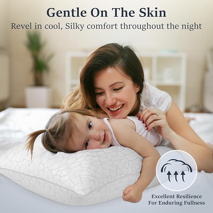 COZSINOOR Cooling Bed Pillows Queen Size - Premium Down Alternative Pillows Set of 2 for Side, Back, and Stomach Sleepers Hotel Quality Fluffy Soft Microfiber Fill Breathable Skin-Friendly