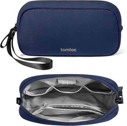tomtoc Electronics Organizer Travel Case, Water Resistant Travel Bag Cable Organizer for Essentials, Tech Pouch Accessories Carry Storage for Cord, Phone, Cables, Airpods, USB Flash Drive, Daily Items
