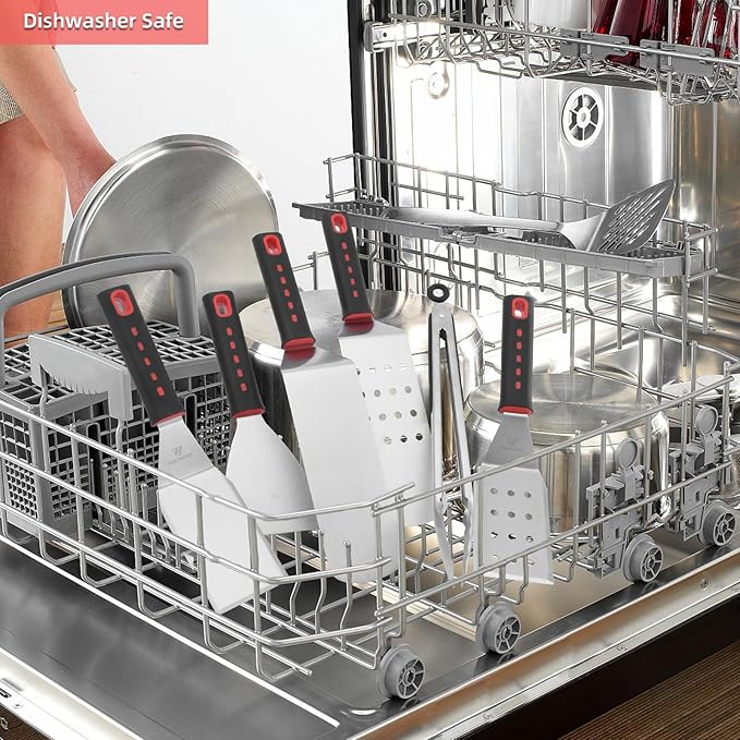 Griddle Accessories Kit, 28 Pcs Flat Top Grill Accessories Set for Blackstone, Professional Grill BBQ Spatula Set with Basting Cover, Spatula, Scraper, Bottle, Tongs, Egg Ring