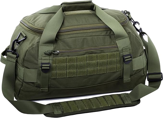 Tactical Duffle Bag MOLLE Gear Bag Carry on Travel Duffel Bag. Ideal for Hunting, Shooting Range, Law Enforcement, Camping, Travel. 35L