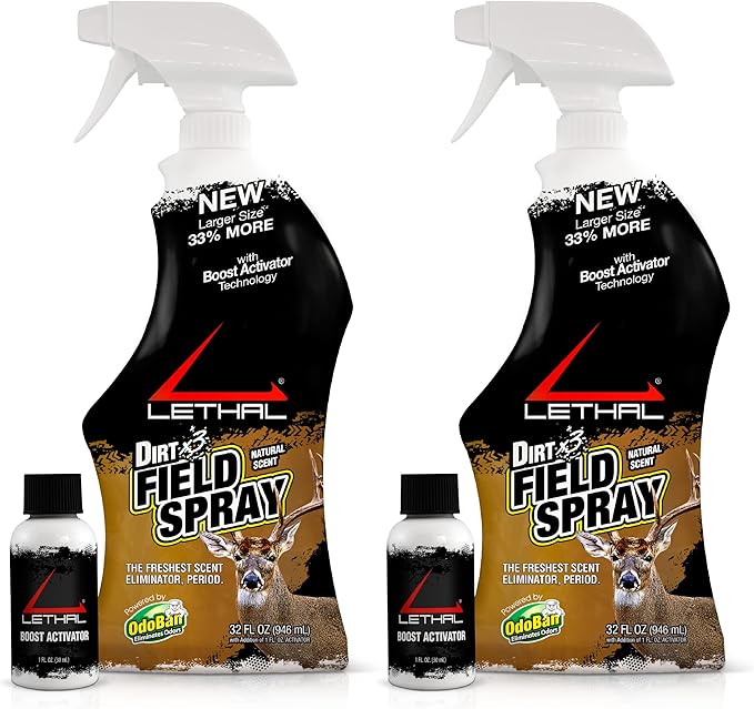 Lethal Original Field Spray with Human Scent Eliminating Agent for Hunting Clothes, Gear, and Equipment, Made in The USA, Unscented, 32 Ounce Spray Bottle