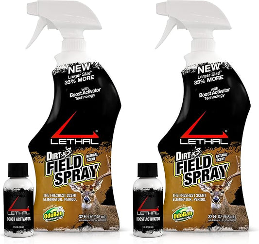 Lethal Original Field Spray with Human Scent Eliminating Agent for Hunting Clothes, Gear, and Equipment, Made in The USA, Unscented, 32 Ounce Spray Bottle