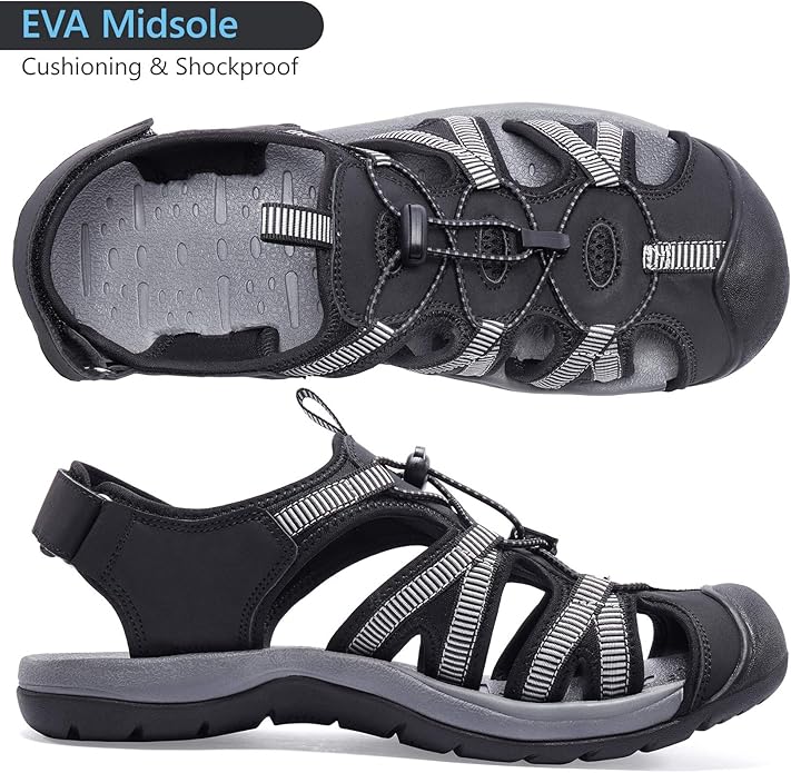 CAMELSPORTS Men's Hiking Sandals Closed Toe Outdoor Beach Sandal Waterproof Sport Fisherman Sandals Water Shoes