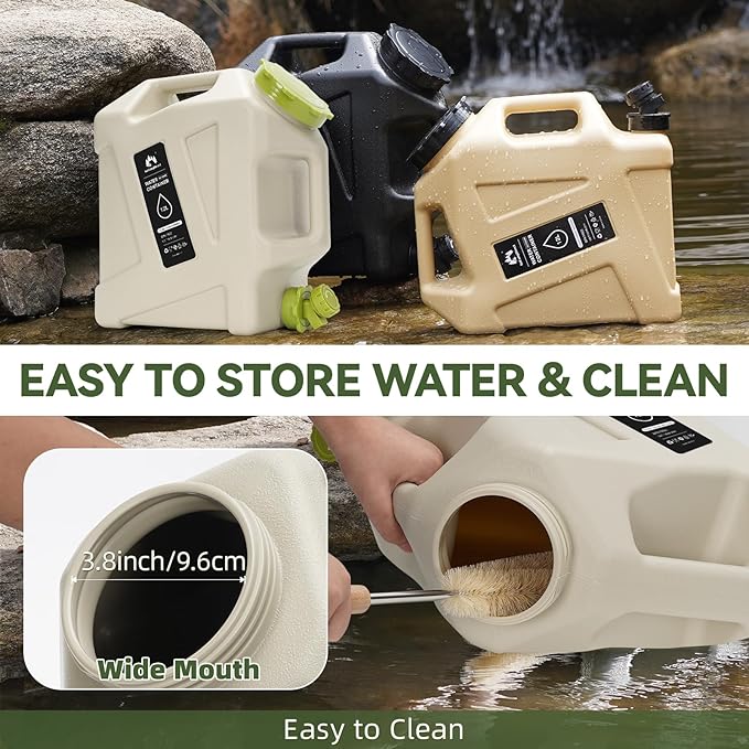 Camping Water Jug - 3.2 Gallan Water Container with Spigot | Portable Water Tank for Outdoor Hiking Picnic Supplies - White