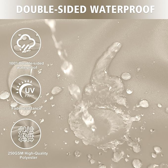 Outdoor Cushions for Patio Furniture, Waterproof Outdoor Chair Cushion w/Fade-Resistant, Removable & Machine-Washable Cover, 22x22 Inch, Deep Seat Sofa/Couch Pad Replacement – Set of 2, Cream