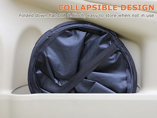 Ginsco 4 Gallons New Leakproof Car Trash Can, Large Trash Can Pop-up Collapsible Hanging Car Trash Bin, Waterproof PEVA Liner Open-Top Garbage Can for Cars Home Office Camping