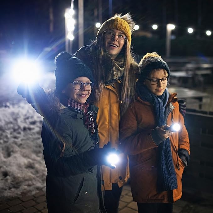 Police Security Scope Ultra-Bright 750 Lumen Flashlight, Compact, Heavy Duty, 3 Modes, Slide Focus, 4 AAA Batteries, Perfect for DIY to Camping to Trade Professional Needs