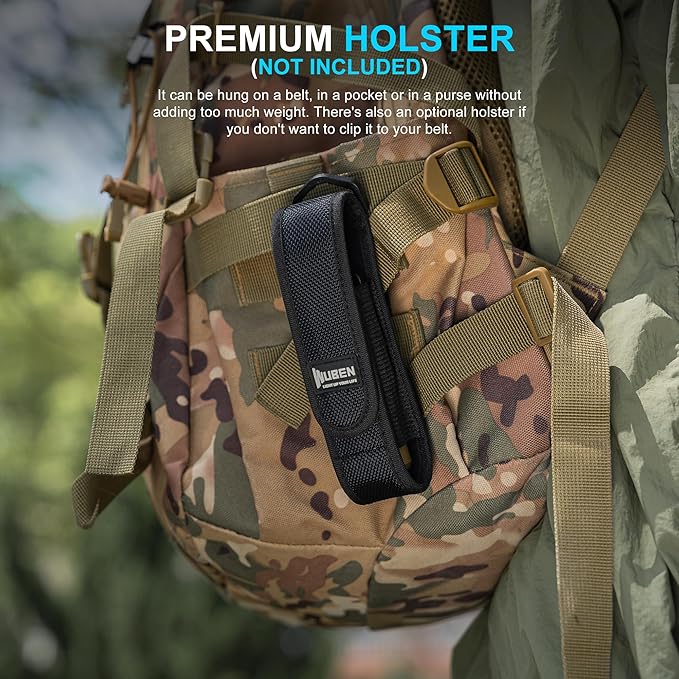 WUBEN C3 Flashlight 1200 High Lumens Rechargeable Flashlights 6 Modes Super Bright IP68 LED Tactical Flashlight for Camping, Home, Emergenc, Inspection, Repair, Tool Gifts for Men(Khaki)