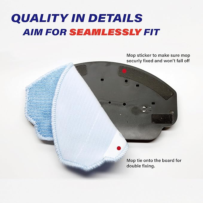 Robot Vacuum Mop Pads Replacement Parts Fit for MAMNV BR150/BR151, for ZCWA BR150/BR151, for ONSON BR150/BR151, for GTTVO BR150/BR151, for MANVINS G20 (3PC-MOP PAD& 2MOP), b-2-1