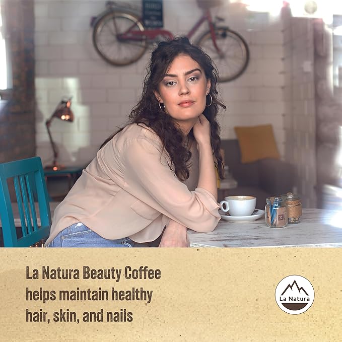 La Natura Lifestyle Beauty Coffee Pods - Lungo Roast European-Style with Biotin, Zinc & Selenium for Hair, Skin & Nails Health - Nespresso Original Line Compatible Pods - Pack of 10