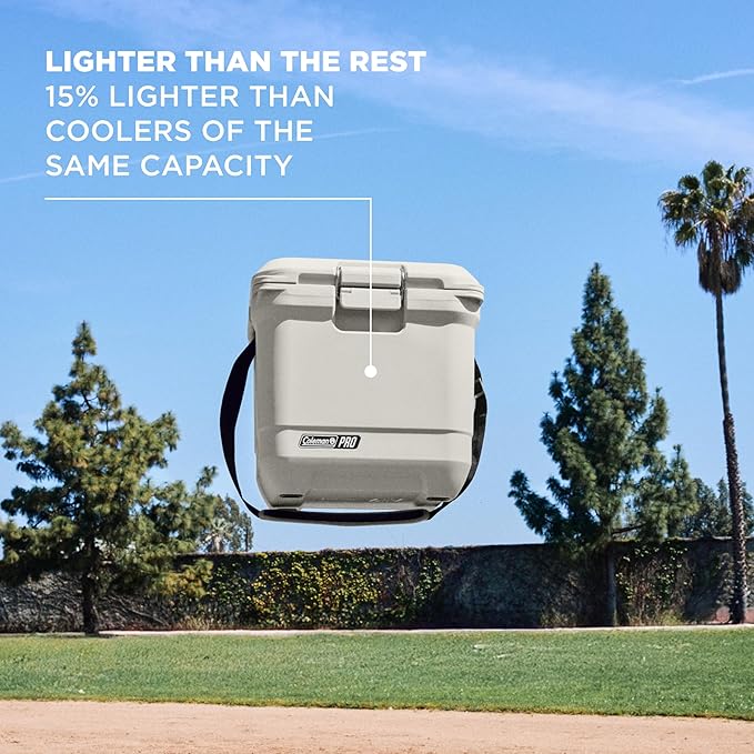 Coleman Pro Heavy-Duty, Desert Sand, 25qt Ultra-Light Premium Hard Cooler, Extra-Thick Insulation Keeps Ice up to 3 Days, 36-Can Capacity