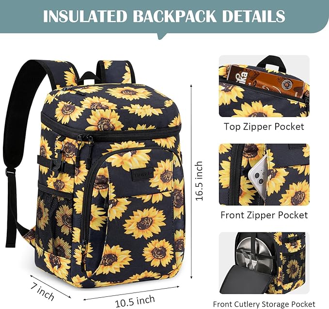 Tuwubi Cooler Backpack 35/42 Cans, Backpack Coolers Insulated Leak Proof for Men Women, Waterproof Soft Sided Lunch Camping Beach Travel Ice Chest Backpack Cooler Bag