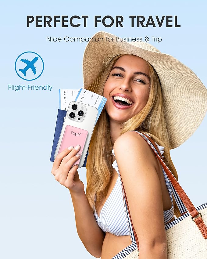 TG90° 2 Pack Portable Charger Power Bank, 5000mAh External Battery Pack with Built-in Foldable AC Wall Plug and Cables, Small USB C Charger Compatible with iPhone and Android Devices