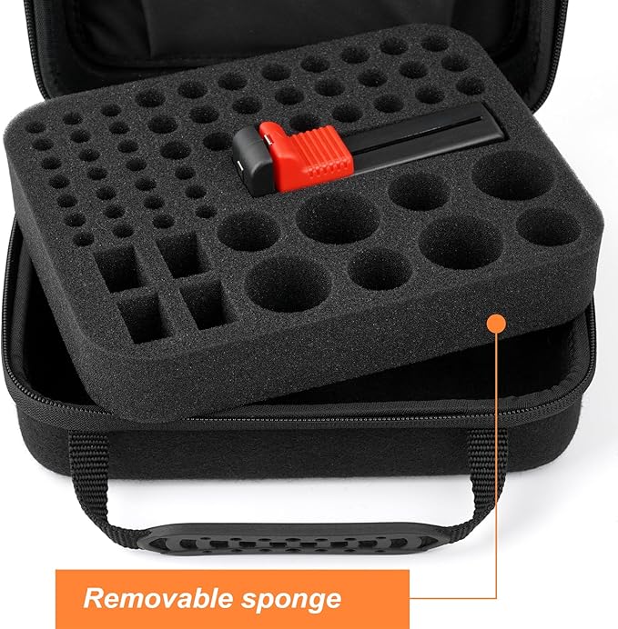 Hard Battery Organizer Storage Box, Battery Organizer Carrying Case Bag Holder Holds 60＋ Batteries AA AAA C D 9V - with Battery Tester BT-168 (Batteries are Not Included)