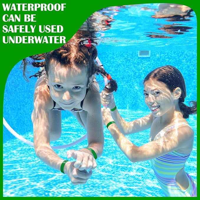 Tudomro 12000 Pcs Paper Wristbands for Events Arm Hand Lightweight Neon Colored Concert Party Wristbands Adhesive Paper Bracelets Waterproof(Green)