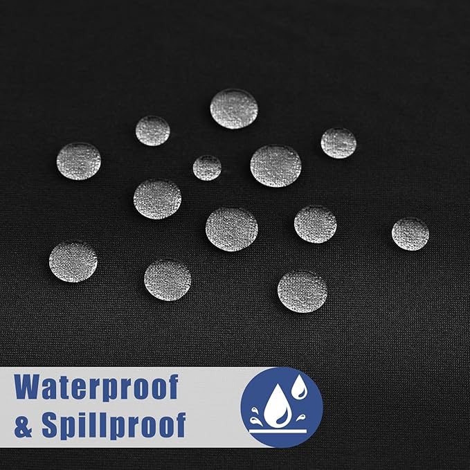 Spandex Picnic Table Cloth 2 Pack, Elastic Fitted Tablecloths for Square Tables, Stretch Washable Patio Table Cover for Outdoor, Camping, Banquet and Parties (Black, 34"x34")