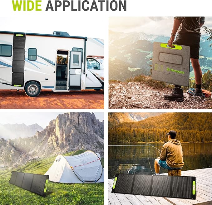 Newpowa 200W Portable Solar Panel Kit with Adjustable Kickstand Case,200Watt 12Volt Foldable Panel+20A MPPT Controller+20FT Controller Cable+20ft 12AWG