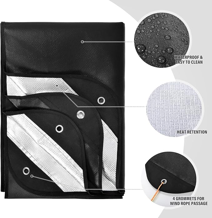 RedSwing 6 Pack Heavy Duty Reflective Survival Space Blankets, Multipurpose Emergency Thermal Blanket for All Weather, Black