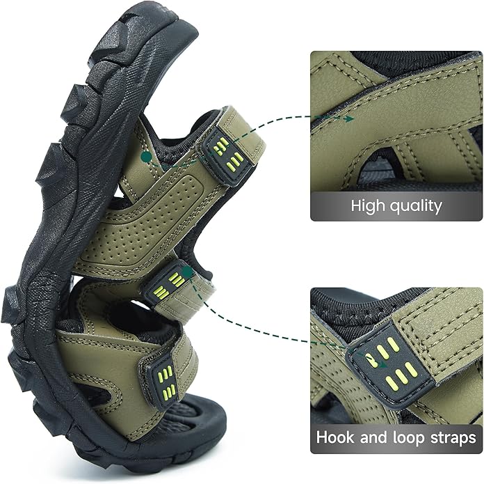 Men's Sandals Open Toe Water Sandals,Athletic and Outdoor Hiking Sandal Waterproof Lightweight with Adjustable Strap