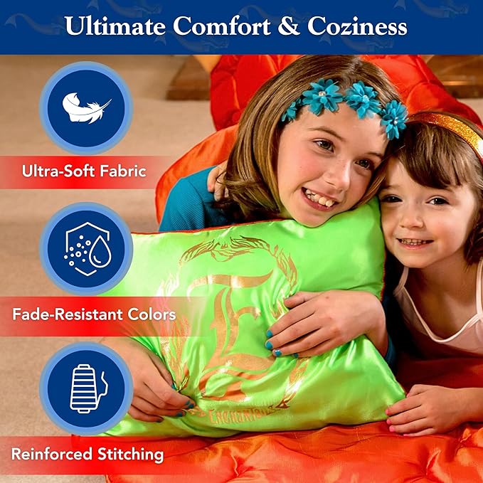 Mermaid Tail Blanket for Kids - 5-Piece Glow in The Dark Girls Slumber Set - Wearable Mermaid Tail Sleeping Bag - Ideal for Sleepovers