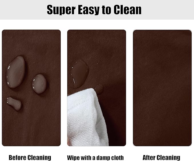 LUSHVIDA Round Waterproof Table Cover Elastic Vinyl Fitted Tablecloth Elastic Edged Plastic Table Cloth (Deep Coffee, Best for Up to 45"-56" Round)