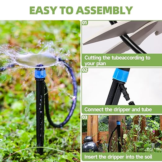 60 Pack Drip Irrigation Emitters Sprays for 1/4 Drip Irrigation Tubing, Irrigation System for Garden (30 Pcs Emitters Vortex + 30 Pcs Emitters Stream)