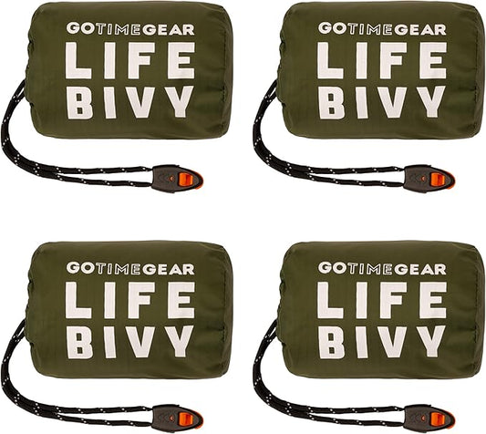 Go Time Gear Life Bivy Emergency Survival Sleeping Bag Thermal Bivy - Use as Emergency Bivy Sack, Survival Sleeping Bag, Mylar Emergency Blanket