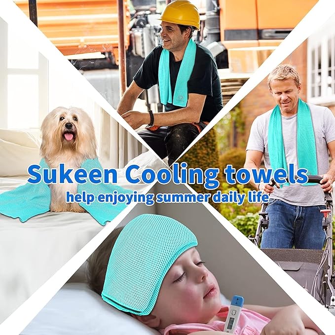 Sukeen Cooling Towel (40"x12"), Ice Towel Sets,Soft Breathable Chilly Towel,Microfiber Towel for Yoga,Sport,Running,Gym,Workout,Camping,Fitness,Workout & More Activities
