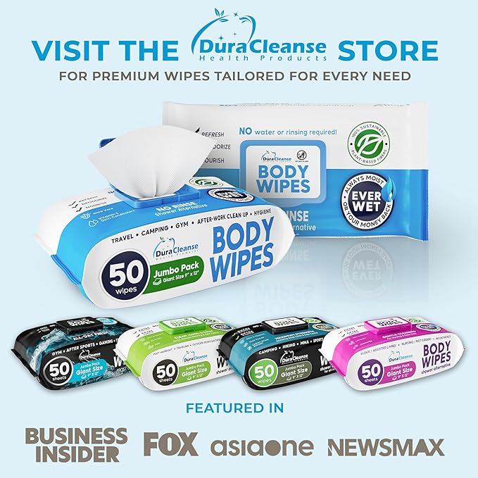 XL Body Wipes - (4 Pack) 200 Shower Wipes + 16 Travel Bath Sheets - 9" x 12" Thick Cleansing Waterless Washcloths - No Rinse Disposable Adult Wash Cloths for Elderly Incontinence, Camping Essentials