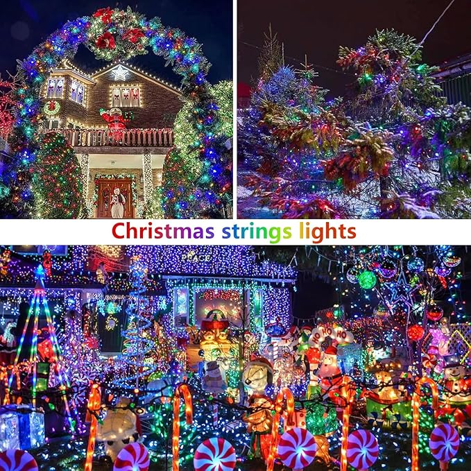 Extra-Long Solar String Lights Outdoor, 4-Pack 400 LED Solar Fairy Lights for Outside Waterproof, Copper Wire 8 Modes Twinkle Fairy Light for Tree Garden Party Xmas Wedding Decor(Multicolor)