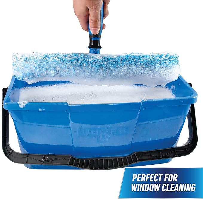 Unger Professional 3 Gallon Bucket – Compact Cleaning Bucket, Comfort-Grip Handle, 2 Pour Spouts, Portable Cleaning Supplies, Plastic Mop Bucket for Floor, Window & Household Cleaning