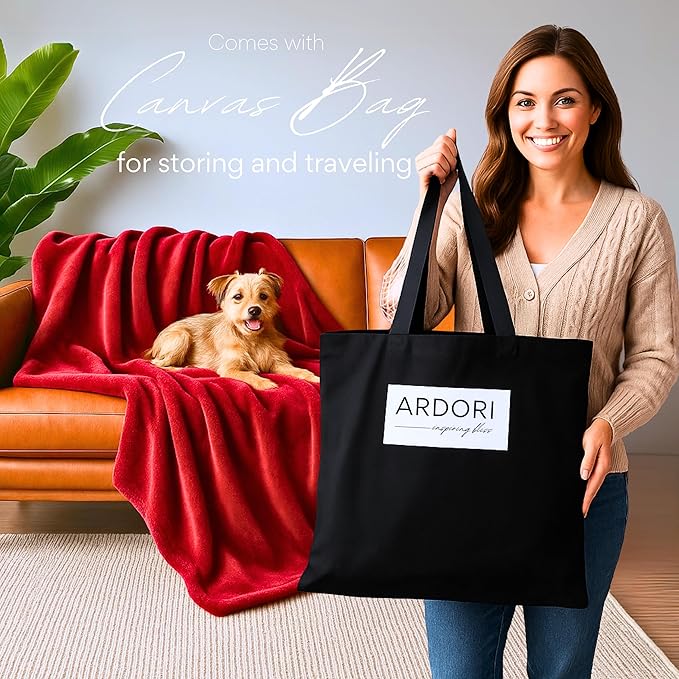 Waterproof Blanket King Size (Red & Black, 82x82") Absorbent, Leakproof Fleece Protector for Bed, Couch - Water Proof and Stain Resistant, Plush Throw Blankets, Moisture Repellant Top Cover, Throws