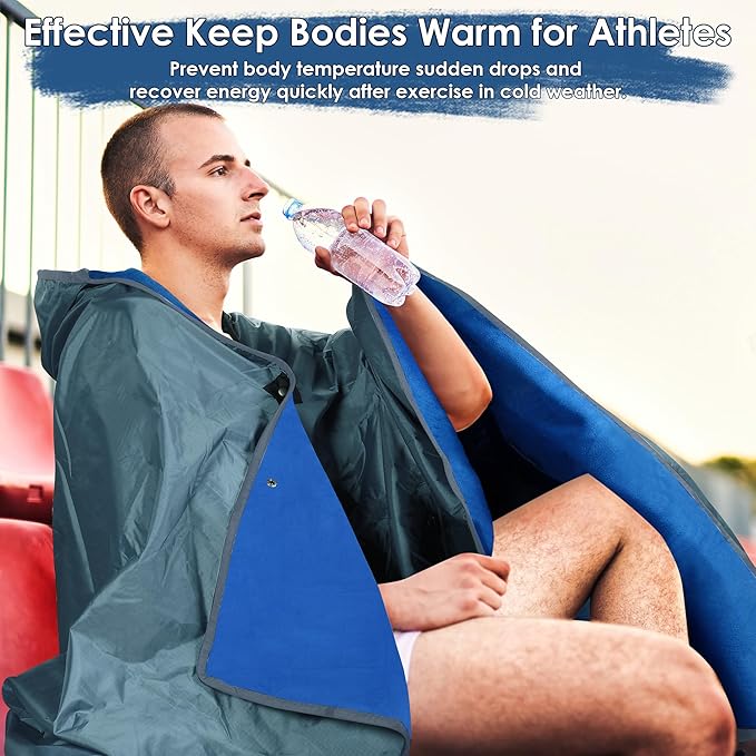 Catalonia Waterproof Stadium Blanket, Windproof Wearable Poncho for Football Sideline & Sports Events for Fans, Portable, Durable Outdoor Blanket for Camping & Tailgating