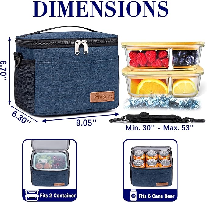 TuErcao Insulated Cooler Bag 6/24 Can Collapsible Leakproof Soft Sided Cooler for Car, Portable Foldable Small Ice Chest for Beach Camping Picnic Travel, 5/15qt Lunch Box for Men Work