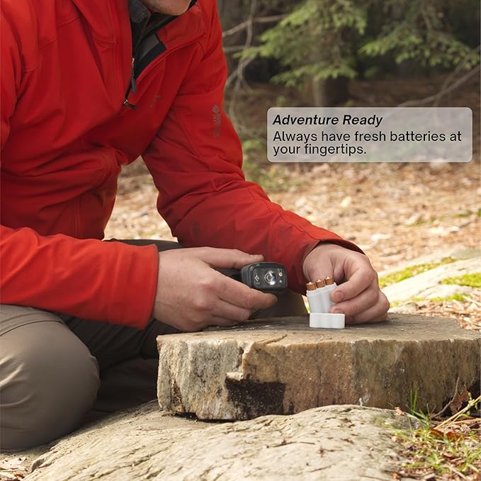 Slimline AAA Battery Case, Soft Durable material - Pack of 2 (Holds 4 Batteries)