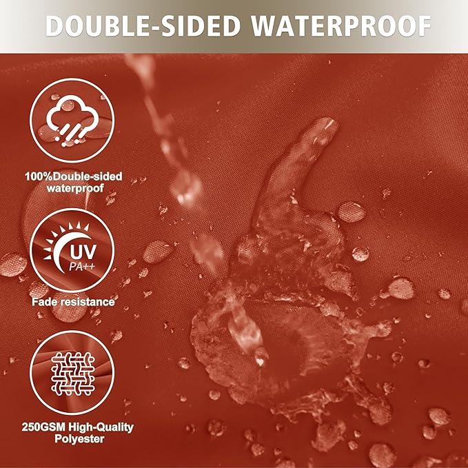 Outdoor Cushions for Patio Furniture, Waterproof Outdoor Chair Cushion w/Fade-Resistant, Removable & Machine-Washable Cover, 22x22 Inch, Deep Seat Sofa/Couch Pad Replacement – Set of 1/2/4, Rust