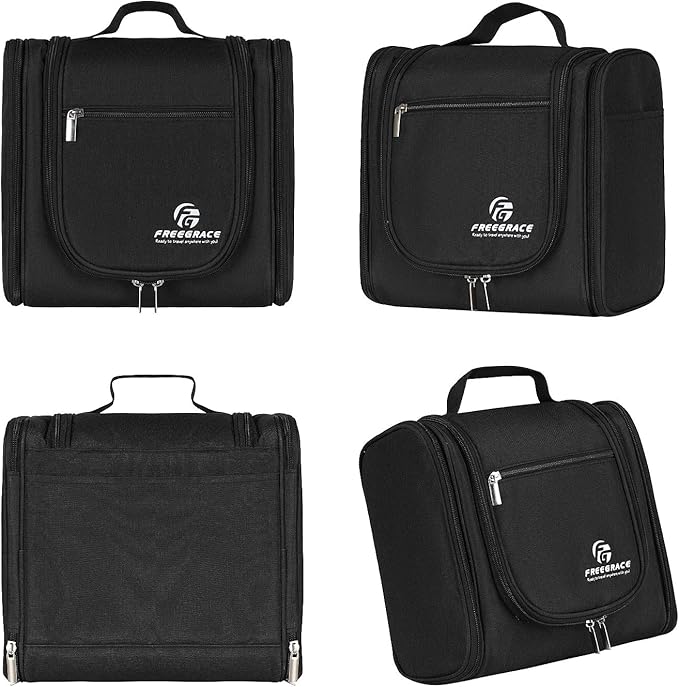 Hanging Toiletry Bag Extra Large Capacity | Premium Travel Organizer Bags For Men And Women | Durable Waterproof Nylon Bathroom, Shower, Makeup Bag For Toiletries, Cosmetics, Brushes