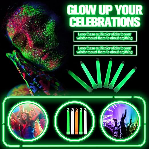 Sotiff 200 Pcs Bright 6 Inch Large Glow Sticks Bulk Emergency Glow in The Dark Sticks with 12 Hour Duration for Camping Hiking Outdoor Parties Activities Survival Storms Blackouts (Green)
