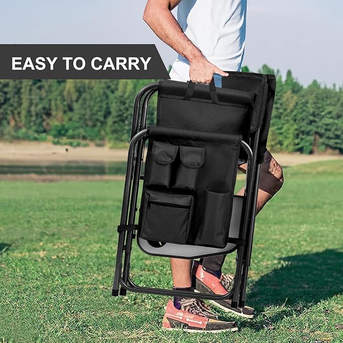 Camping Chairs, Folding Chairs for Outside, Directors Chairs Foldable Adults Heavy Duty,Support to 450LBS