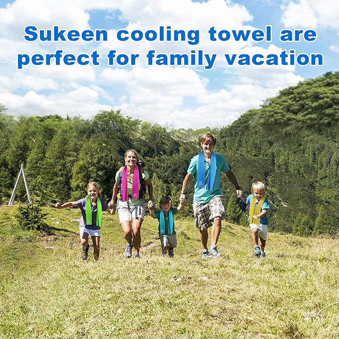 Sukeen 12 Pack Cooling Towel (40"x12"), Ice Towel Sets,Soft Breathable Chilly Towel,Microfiber Towel for Yoga,Sport,Running,Gym,Workout,Camping,Fitness,Workout