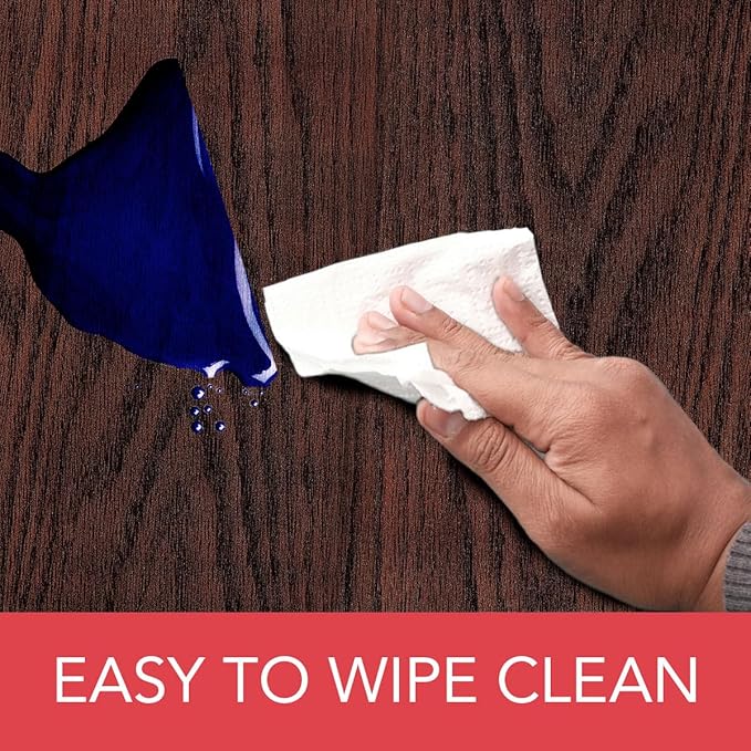 Violet Linen Woodgrain Elastic Round Table Cover, Small, Mahogany Wood