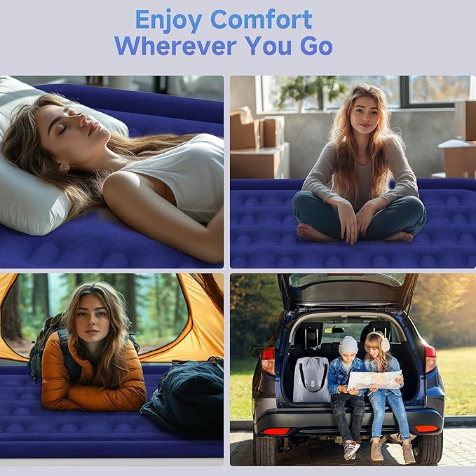 Air Mattress Twin with Built-in Pump 18", Comfortable Self-Inflating Air Mattress with High-Speed Pump, Durable Blow Up Mattress Twin with Storage Bag for Guests, Camping, Travel