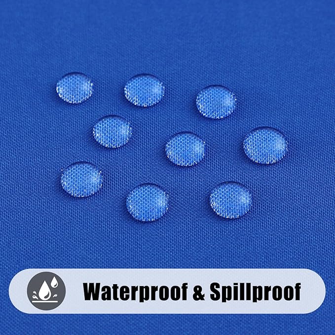 Smiry 2 Pack Rectangle Picnic Table Cloth, Waterproof Elastic Fitted Tablecloths, Washable Polyester Rectangular Patio Table Cover for Camping, Indoor and Outdoor (Blue, 30"x96")