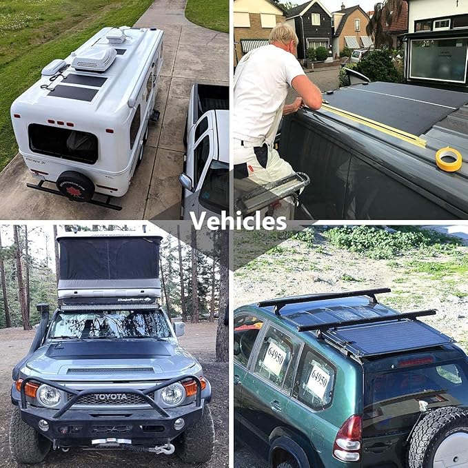 100W 12V ETFE Flexible Solar Panel, 33.5x28in, PERC 9BB 23.5%+ Efficiency Mono Solar Cells, for Campers, RVs, Boats, Tent