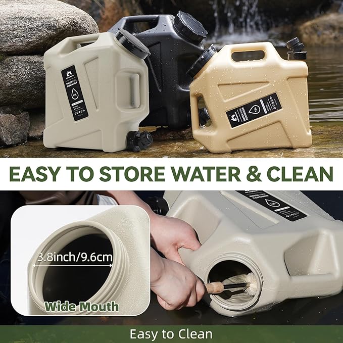 Camping Water Container - 3.2 Gallan Water Jug with Spigot | Portable Water Tank for Outdoor Hiking Picnic Supplies-Grey