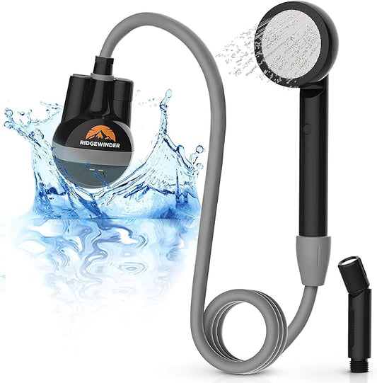 Portable Shower for Camping - Camp Shower with Rechargeable Battery and Included showerhead. Complete Camping Shower Plus Sprayer Attachment