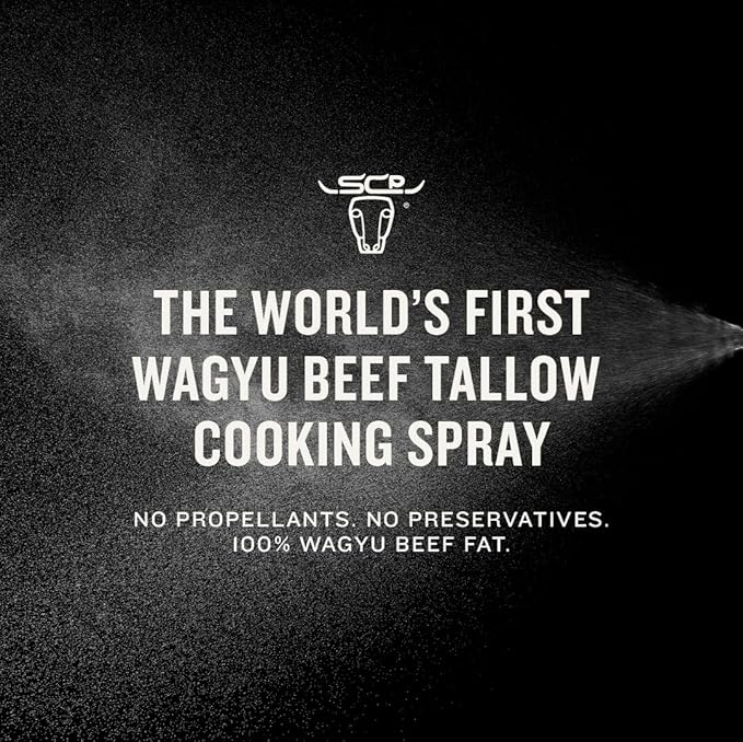 South Chicago Packing Wagyu Beef Tallow Spray, Umami-Rich, Flavorful, Perfect for Sauteing, Stir-frying and Grilling, Nonstick Cooking Oil, 7 Fl Oz