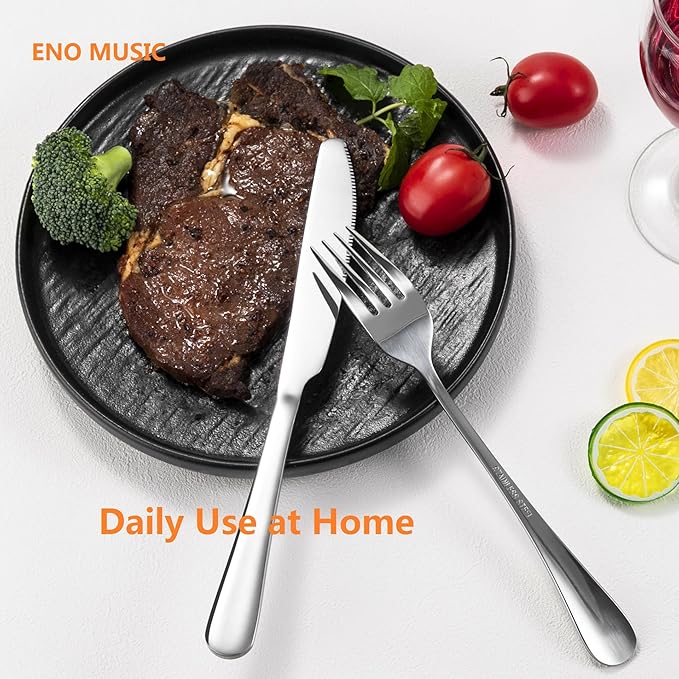 Portable Easy-taking Stainless Steel Spoons and Forks Set for Home Office or Ourtdoor Camping or Picnic Use with a Little Carry Bag